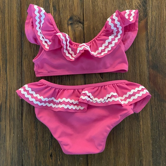 Janie and Jack Recycled Ric Rac Ruffle 2-Piece Swimsuit - Picture 3 of 7